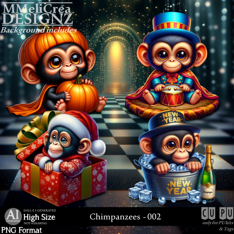 (image for) AI - Chimpanzees - CU002 (CU4PU/PNG)